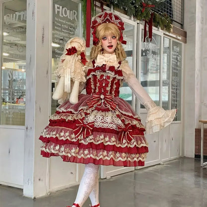 Victorian Gothic Dress Women Luxury Elegant Lolita Lace Ruffles Bow Wedding Y2k Dress Japanese Vintage Princess Party Dresses SS69