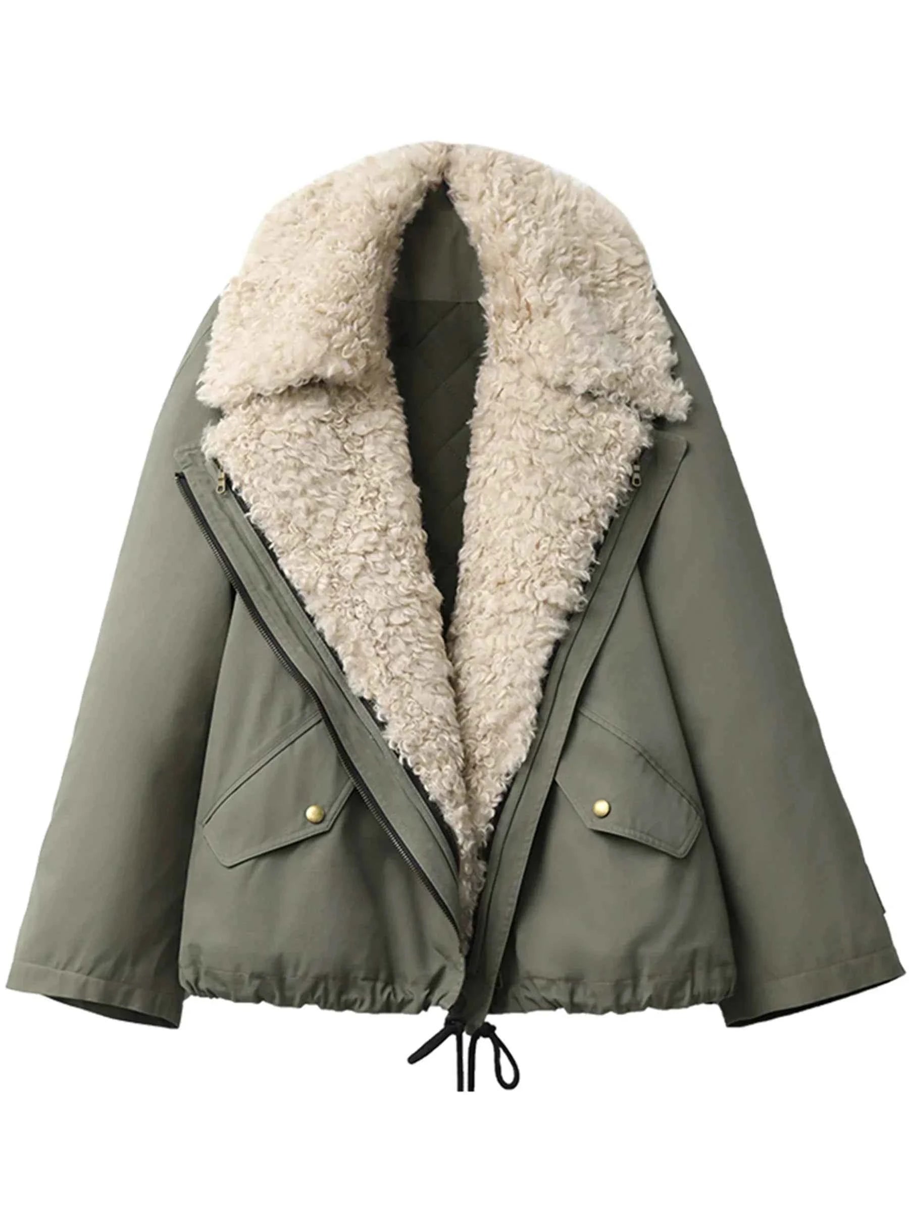 CHIC VEN Women Coats Streetwear Loose Casual New Retro Motorcycle Cotton Jacket Thick Warm Female Overcoat Autumn Winter 2026