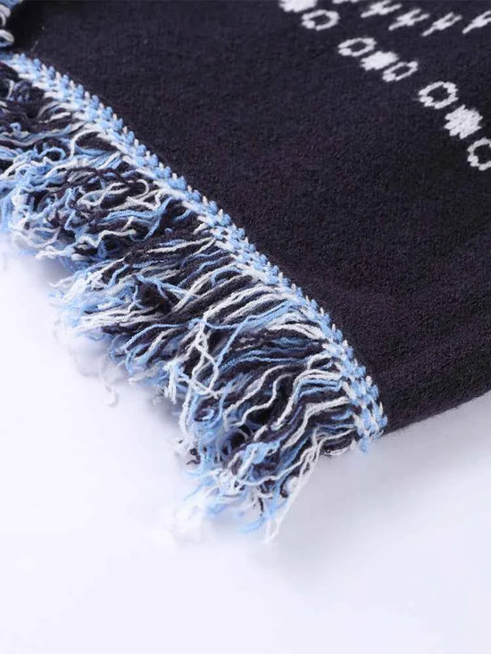 Vintage Tassels Print Women's Print Cardigan V-Neck Lace Up Full Sleeve Spliced Sweaters 2025 Autumn Lady All-match Kintwears