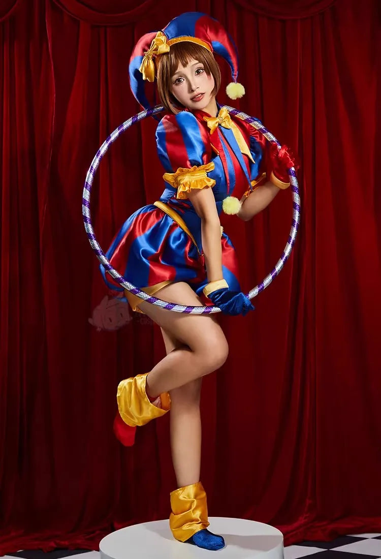 Amazing Digital Circus Pomni Cosplay Costume with Wig & Accessories