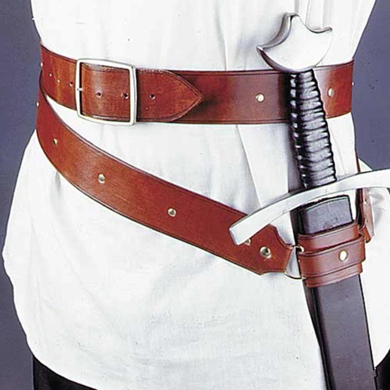Adjustable PU Leather Sword Holder Belt for Renaissance & LARP