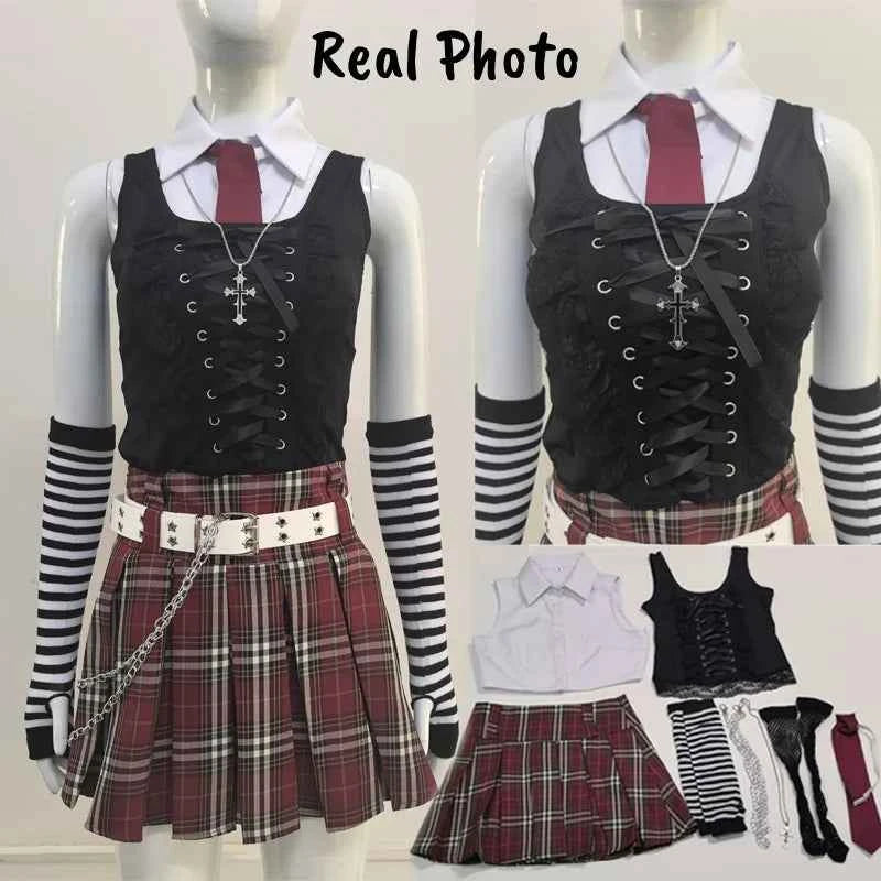 Misa Amane Cosplay Note Death Cosplay Costume Debut Daily Sexy Dress Subculture Necklace y2k GothLoli Uniform Outfit