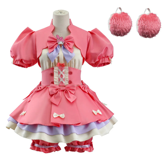 Lily Barrier Identity V Cheerleader Cosplay Costume Pink Women's Uniform