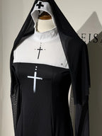 Halloween Cute Female Anime Nun Costume Role Play Performance Clothes Sexy Ladies Performance Fancy Dress Sister Costume New
