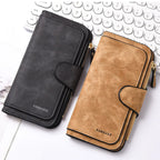 ZeAiLi Long PU Leather Clutch Wallet with Animal Paw & Butterfly Print