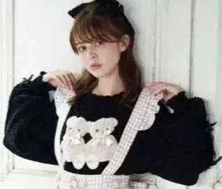 Mine Style Autumn and Winter Classic Cartoon Bear Sweater Lady Girls Sweet Round Neck Loose Sweater Japanese Liz Knit Tops
