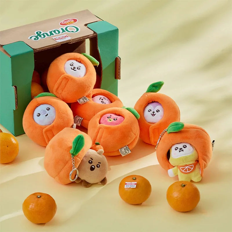 Orange Cartoon Plush Keychain 10cm Stuffed Bag Charm