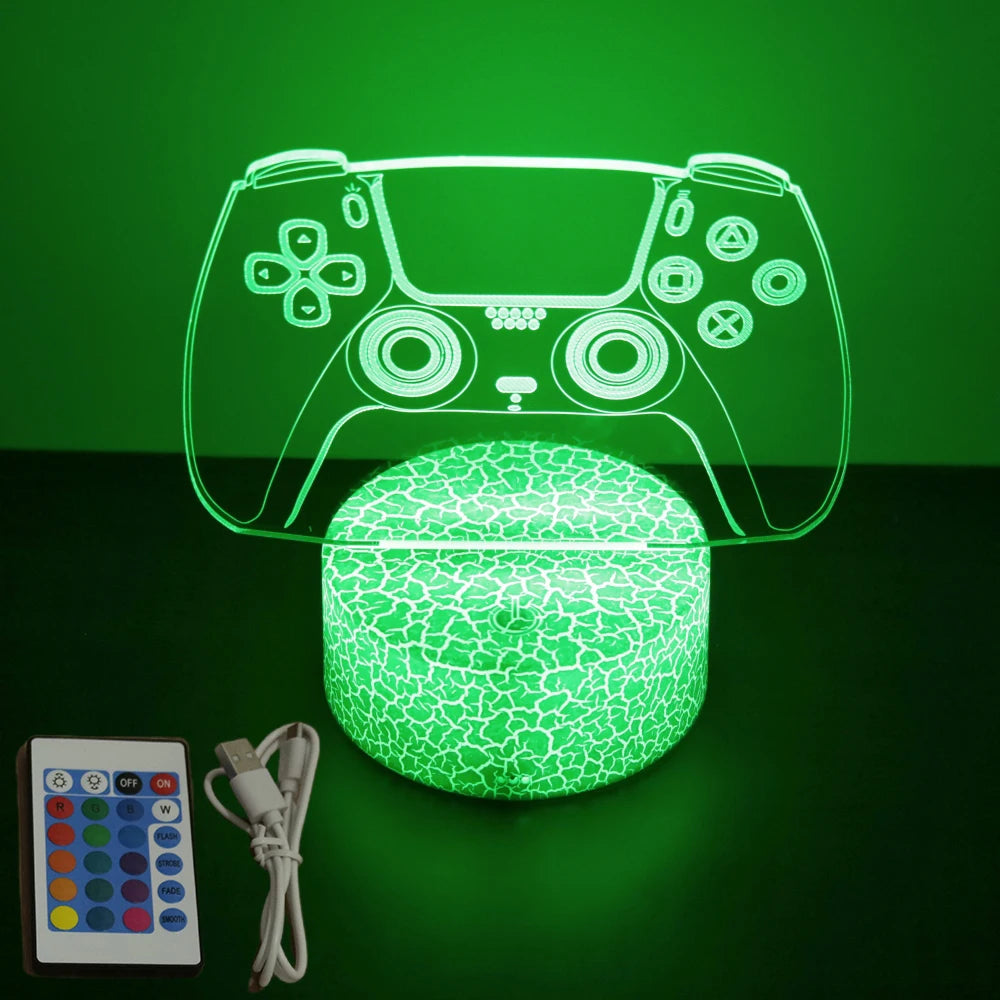 NEON GAMER 3D Lamp LED Night Light Gaming Setup RGB Children's Lamps Gamer Room Decoration Bedroom Table Lamp Personalized Gifts SS69 14.69 Cr16-Gaming 04