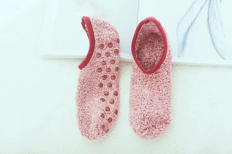 Women's Thick Plush Socks - Winter Warm Coral Fleece Sleep Slippers