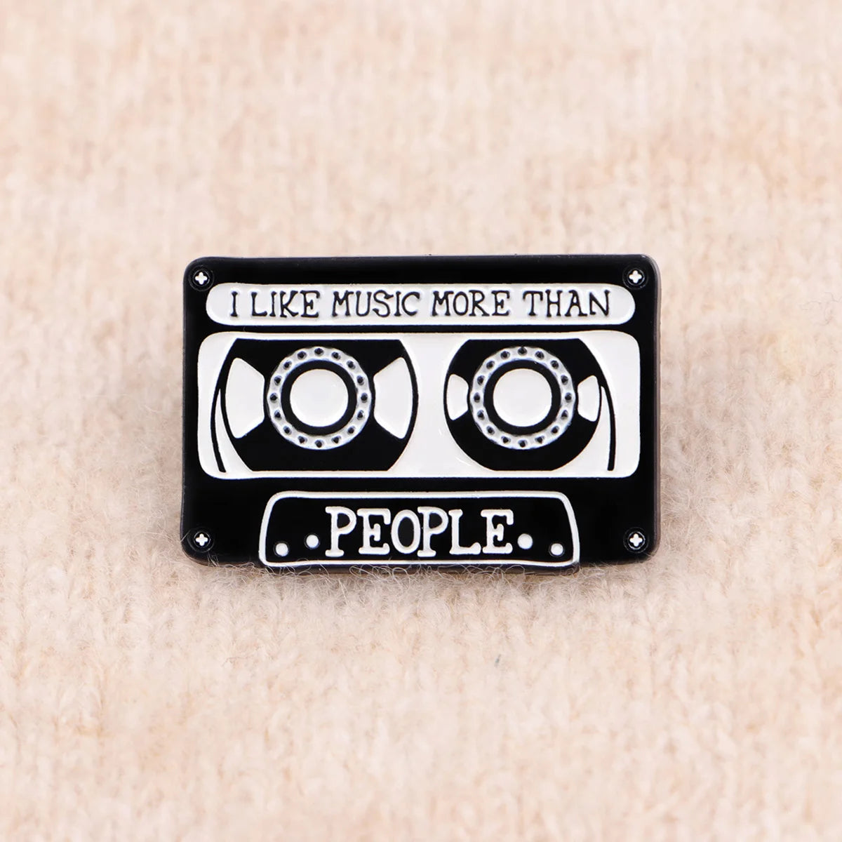 Vintage Cassette Tape Enamel Brooch Pin Retro 80s 90s