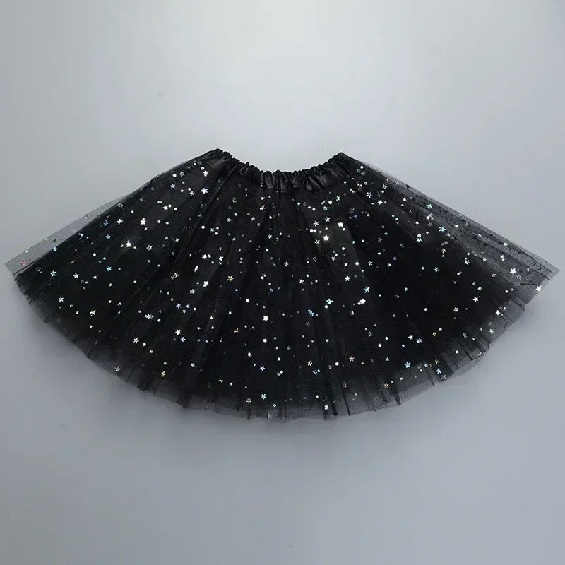 XMOMISEL Girls Sequined Star Tulle Tutu Skirt