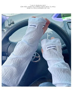 Ice Silk Sunscreen Arm Sleeves - UV Protection for Driving & Cycling