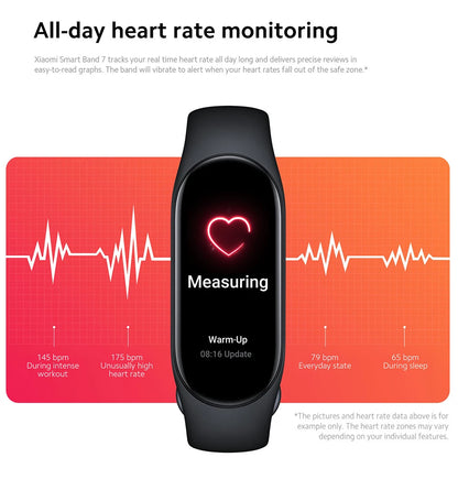 Xiaomi Mi Band 7 Smart Fitness Tracker, 1.62" AMOLED Display, 110+ Sport Modes