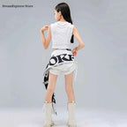 Hip Hop Girls Fashion Crop Top Street Dance Shorts Kids K-pop Streetwear Hot Pants Costume Children Jazz Girl Group Clothes Sets