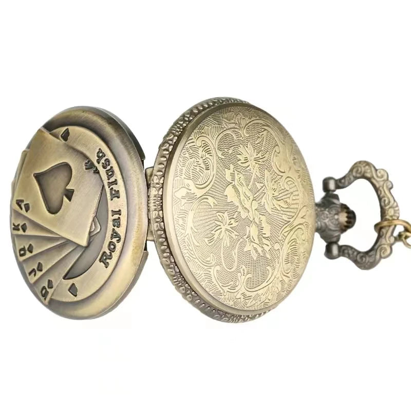 Vintage bronze poker cartoon quartz pocket watch the best gift for children men and women SS69