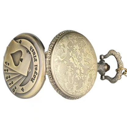 Vintage bronze poker cartoon quartz pocket watch the best gift for children men and women SS69