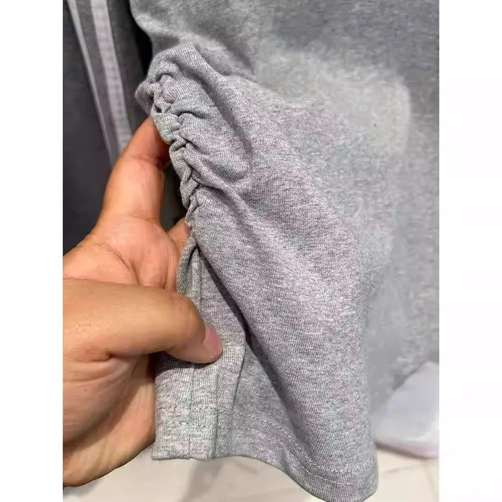 Oversized summer bow embroidery set women's short sleeve T-shirt + high Fanny pack hip skirt two-piece set SS69