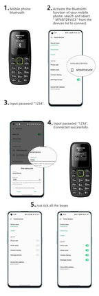 BM310 Small Mobile Phones Unlocked Bluetooth Earphone Telephone Low Radiation Automatic Call Recording Dual SIM Small Cell Phone