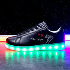 Comemore 2022 Adult Unisex Womens Mens Kid Luminous Sneakers Glowing USB Charge Boys LED Colorful Light-up Shoes Girls Footwear SS69