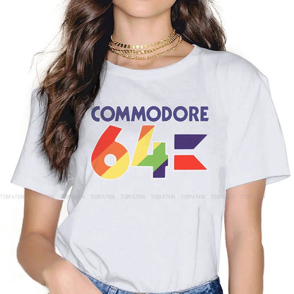 Colorful O Neck TShirt Commodore 64 Computer Fabric Original T Shirt Woman's Tops 5XL Fluffy SS69 21.69 WHITE / S