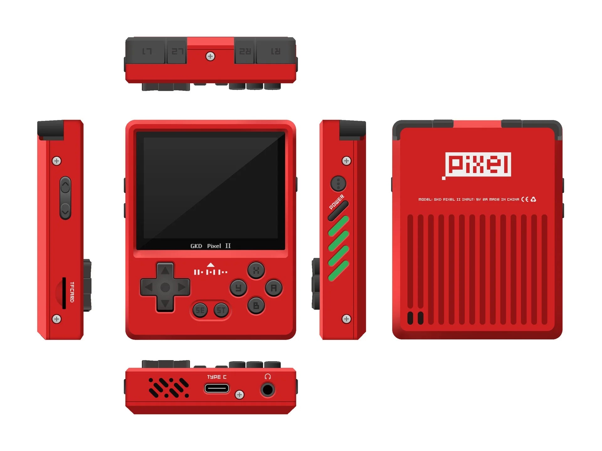 Gkd Pixel 2 Handheld Game Console Portable Retro Nostalgia Game Console Arcade Game Full Metal Body Cnc Gamer Customized Gift SS69