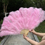 Large Ostrich Feather Fan 130cm - Carnival & Stage Performance