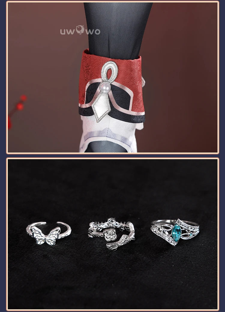 UWOWO Hutao Cosplay Collab Series: Game Genshin impact Hutao Cherries Snow Laden outfit Lantern Rite Cosplay Costume