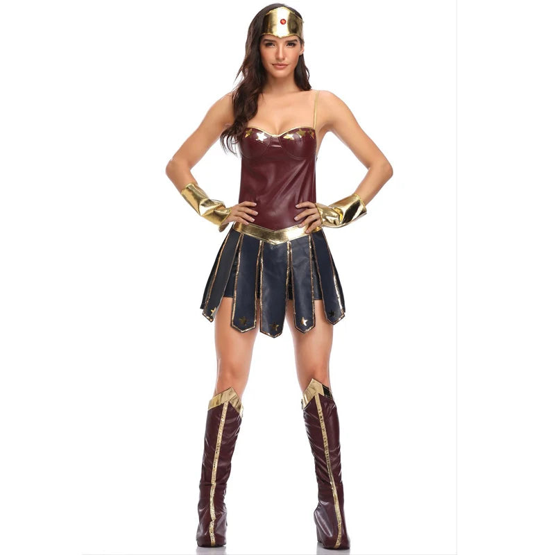 Women's Superhero Bodysuit Costume with Headgear for Cosplay