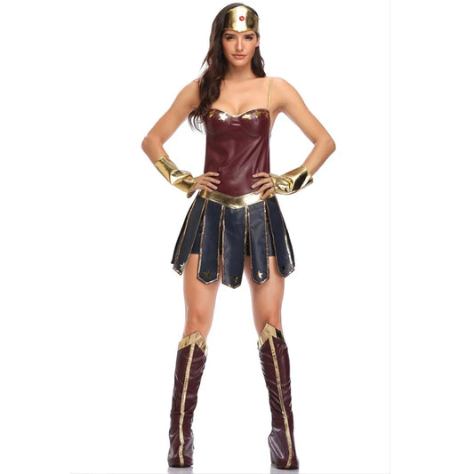 SS69 Women's Superhero Bodysuit Costume with Headgear for Cosplay Halloween