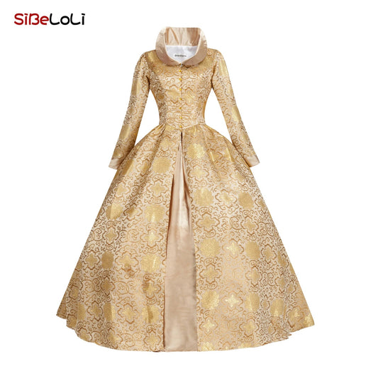 Victorian Masquerade Dresses for Women, Renaissance Dress, 18th Century, Baroque Rococo Marie Antoinette, Historical Clothing SS69 136.69 Champagne / XXXL