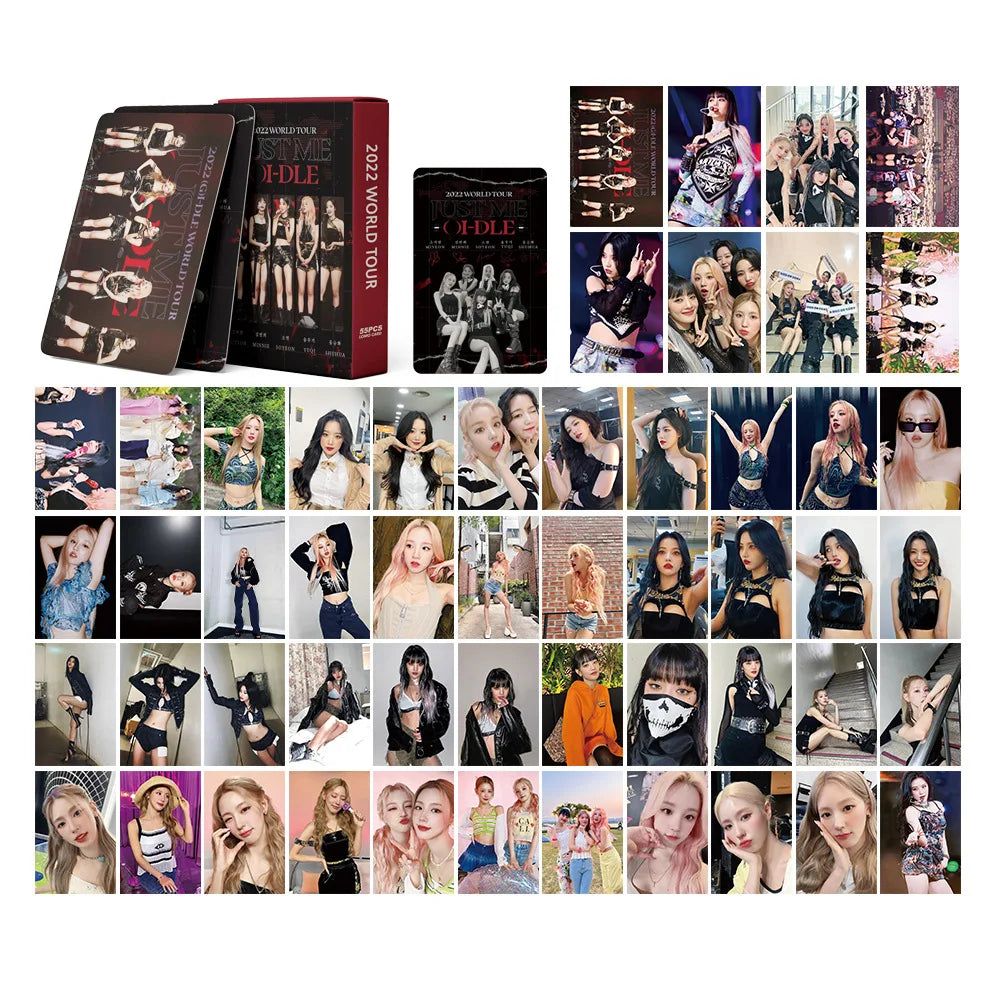 KPOP 55cards/set (G) I-DLE Album Card I FEEL Album GIDLE Ye Shuhua MINNIE Printed Photo Card LOMO Card Gift For Girls Collection SS69