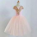 Girls Ballet Tutu Dress Gymnastics Leotard White Long Ballet Dresses Girls Princess Ballerina Dance Costume Birthday Party Dress