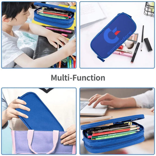 Custom Kawaii Retro Commodore 64 Pencil Case for Girls Boys C64 Amiga Computer Large Capacity Pen Box Bag Stationery SS69