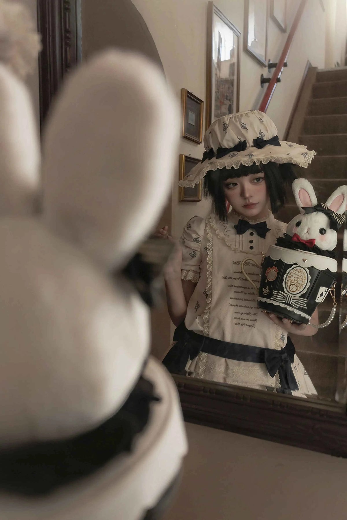 Japanese Original Lolita Cartoon Cute Rabbit Plush Shoulder Bag Sweet Kawaii Jk Uniform Oblique Span Bag