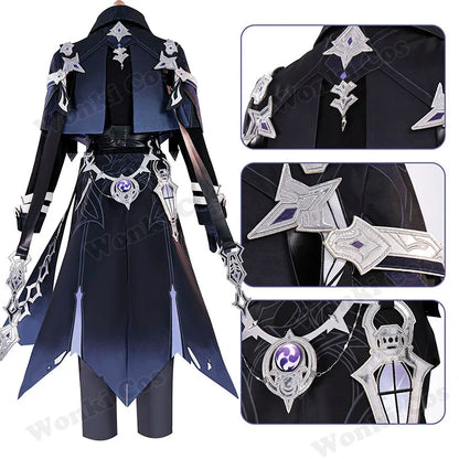 Game Impact Kyryll Chudomirovich Flins Cosplay Costume Wig Hair for Men Halloween Party Carnival Role Paly Outfits