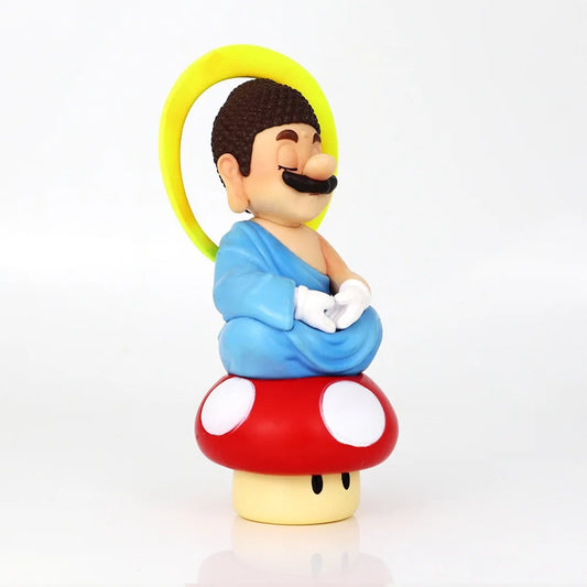 Super Mario Ruyi Buddha Mario Plumber anime handwork car model 14.3cm SS69