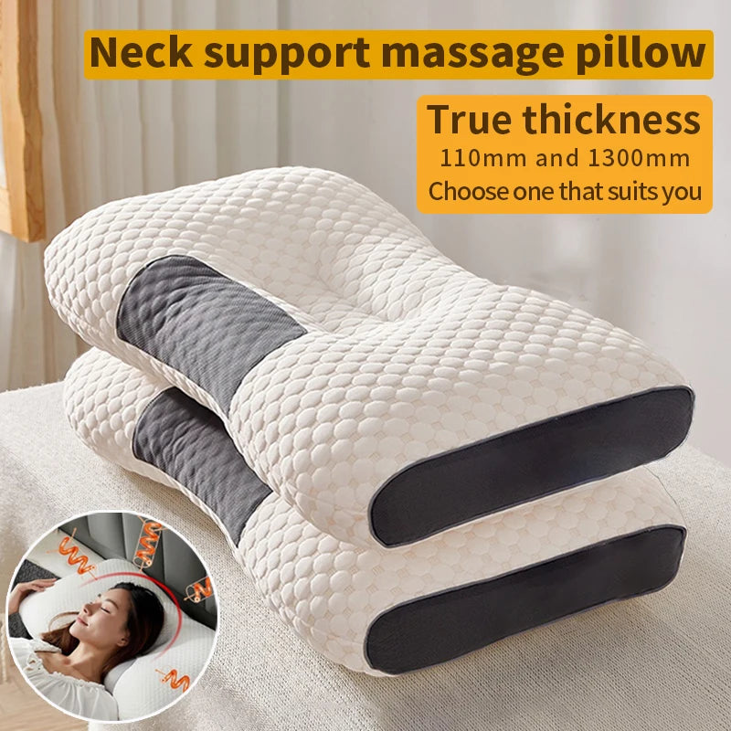 Neck Pillow Help Sleep And Protect The Neck Cervical Orthopedic Household Soybean Fiber SPA Massage Pillow For Sleeping New SS69