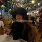 Neo Mint 2025 Winter Hot Brand Fashion Gradient Faux Fur Bucket Hats Women Thick Warm Fluffy Fox Fur Luxury Panama Fisherman Cap