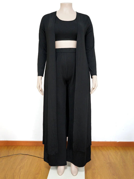 Plus Size 3 Piece Outfits Tracksuit Women Coat Vsest Pants Sets Long Sleeve Fall Fashion Steetwear 2022 Wholesale Dropshipping SS69