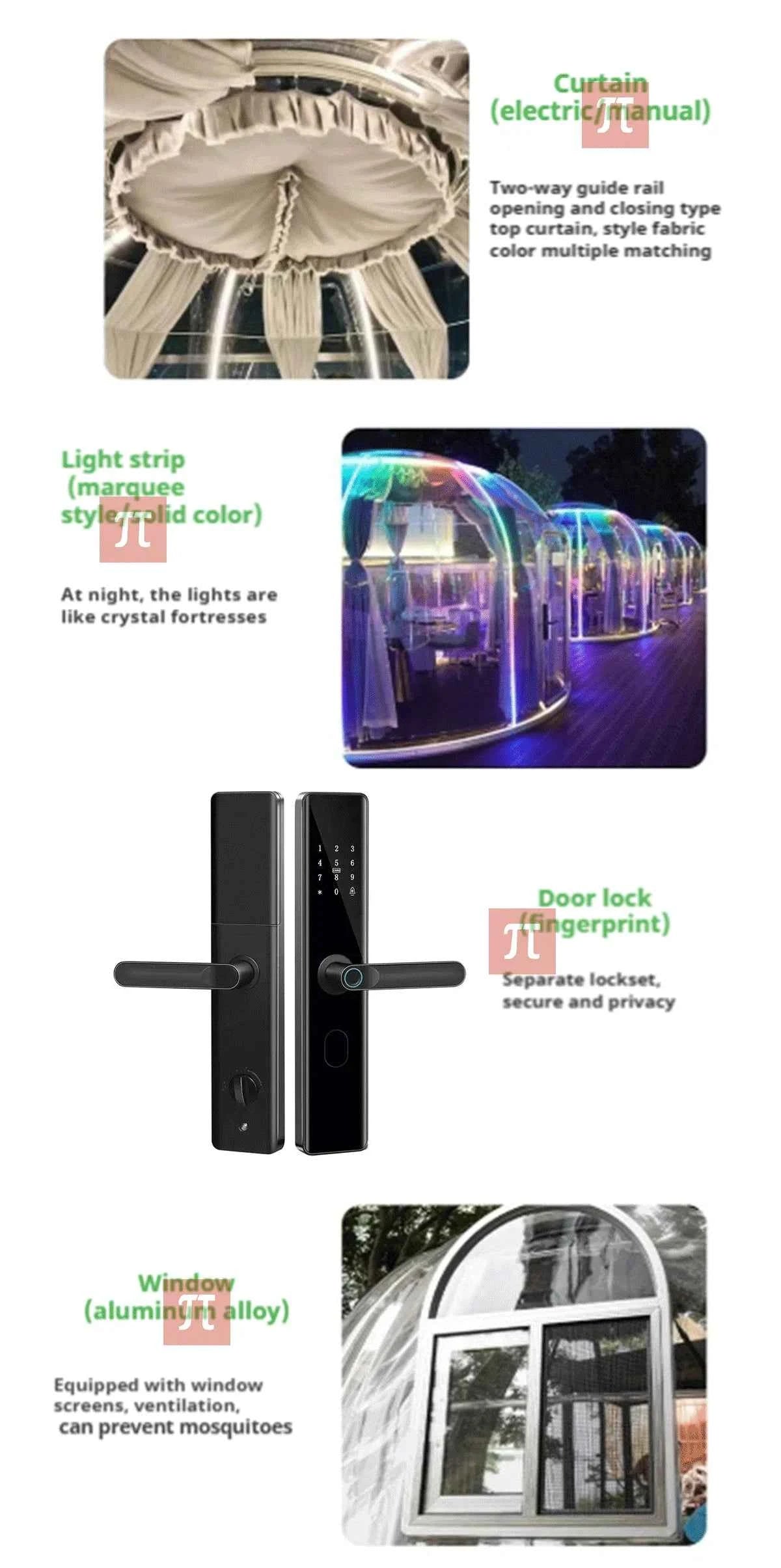 Outdoor Bubble Camping Transparent Starry Sky Dome Tent Igloo Tent Waterproof PC Dome Tent  5 years free warranty