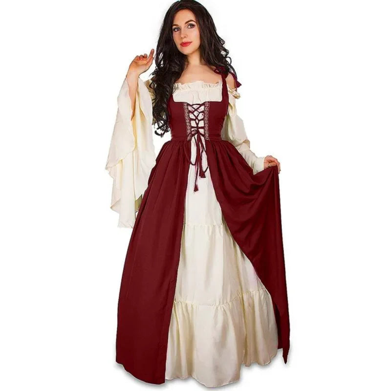 Cosplay Womens'S Medieval Renaissance Costume Cosplay Over Suit Dress Vest Victoria Princess Steam Punk Strap Plus Size SS69 40.69 Wine red / XXL / Traditional Cultural Wear