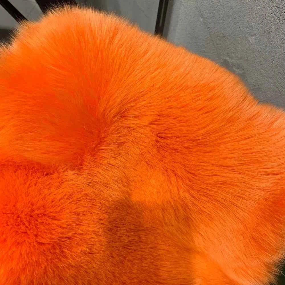 Winter Long Fur Coats Winter Female Natural Fox Fur OutWear Full Pelt Real Fox Fur Jackets with Long Sleeve