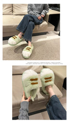 New Adorable Kitty Claw Slippers Women's Home Shoes Non Slip Furry Mules Female Fashion Warm Fluffy Slides Outdoor Cat Slippers