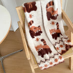170cm Cute Red Panda Knit Imitate Mink Wool Scarf Soft Comfort Women Winter Neckerchief Girls Students Warm Scarves