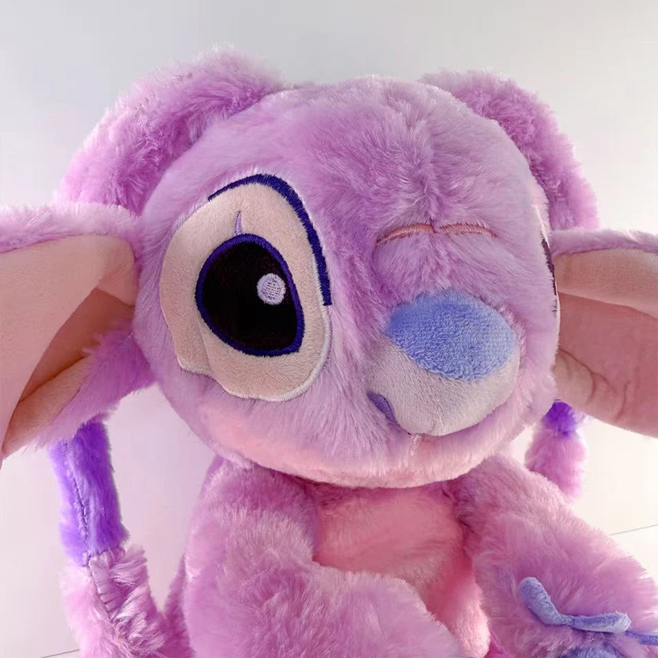 2025 hot Disney Lilo&Stitch Plush Doll Breath Child Peluche Soothes Toy Anime Baby Music Light Sleep Toys Pink Stitch Kid Gifts