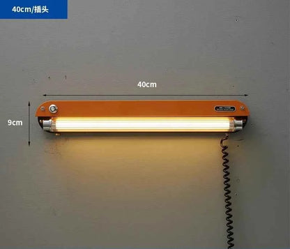 Bauhaus Retro Wall Lamp Vintage Industrial Orange Sconce No Wiring Needed LED Wall Light For Bedroom Study Room Sideboard Cafe