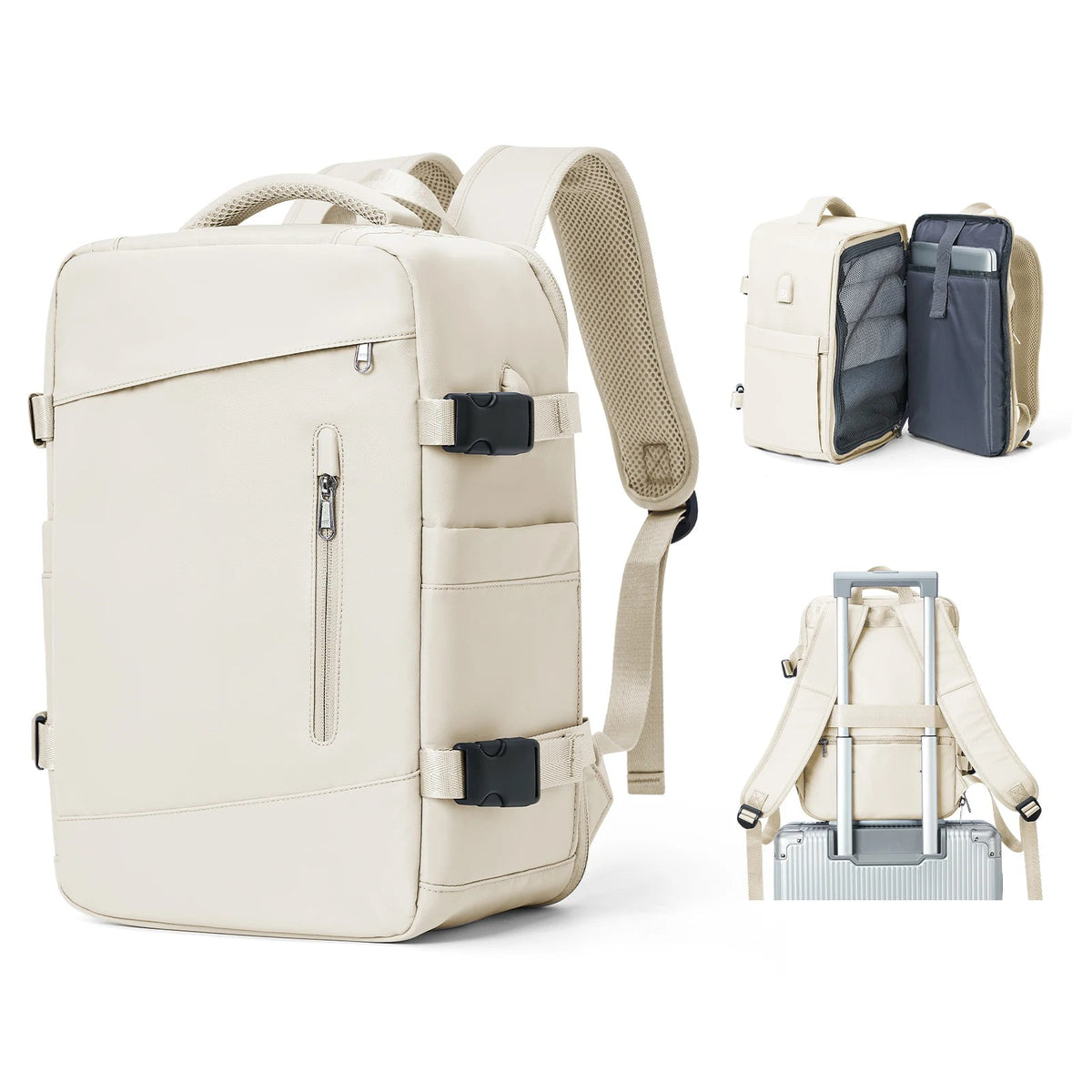 Women's Backpack Travel Suitcase Cabin Bag Aircraft Ryanair 40x20x25 Airplane Travel Bag Men Laotop Backpack Wizzair Carry On SS69 43.69 Beige