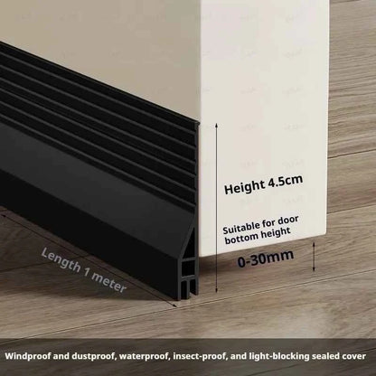 1M TPE Door Bottom Gap Sealing Strip Self-adhesive 3-layer Windproof Anti-Cold Noise Reduction Wearproof Window Weather Strip