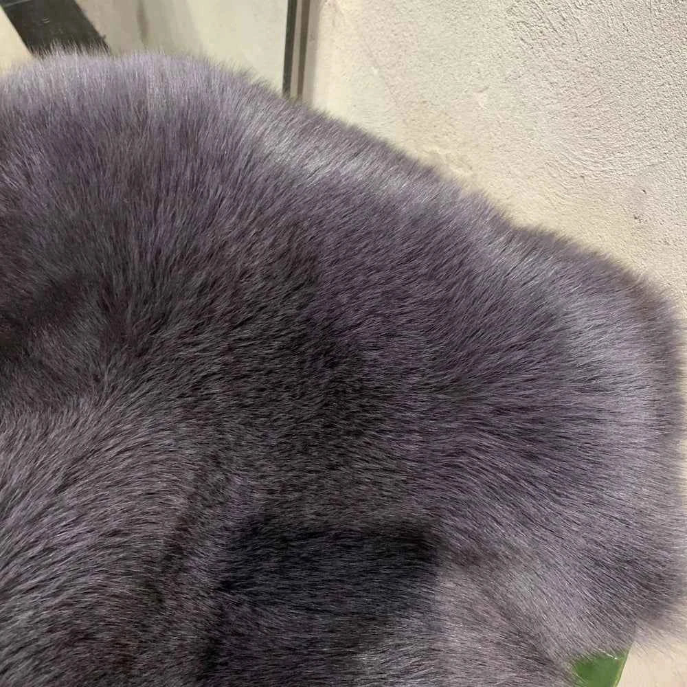 Winter Long Fur Coats Winter Female Natural Fox Fur OutWear Full Pelt Real Fox Fur Jackets with Long Sleeve