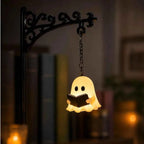 Miniature Hanging Shelf Lamp Decorative Bookshelf Lighting Warm LED Night Light Library Lantern Reading Nook Desk Ornament Literary Decor Book Lover Gift Home Halloween Decorations